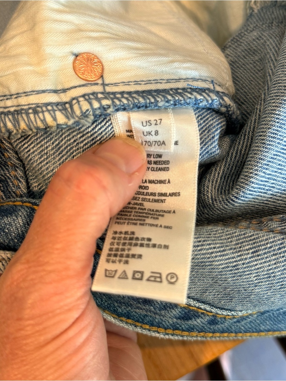 We The Free Light Wash Frayed Hem Denim Shorts - Picture 8 of 10